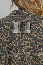 Pol Clothing - Allover Print Pattern Raw-Edge Fringe Trim Shirt Jacket