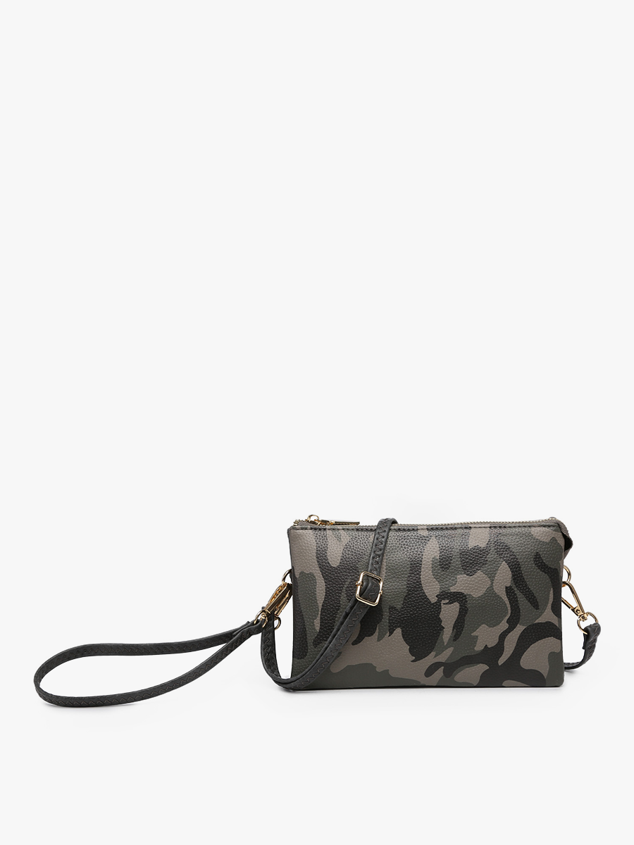 Jen & Co. - M013 Riley Monogrammable 3 Compartment Crossbody/Wristlet