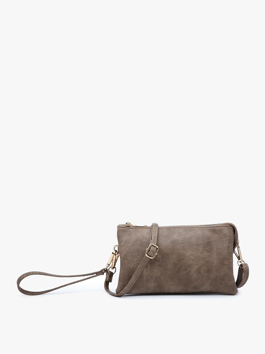 Jen & Co. - M013 Riley Monogrammable 3 Compartment Crossbody/Wristlet