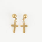 Howard's - Waterproof Earrings Dangle Cross in Gold & Stainless Steel