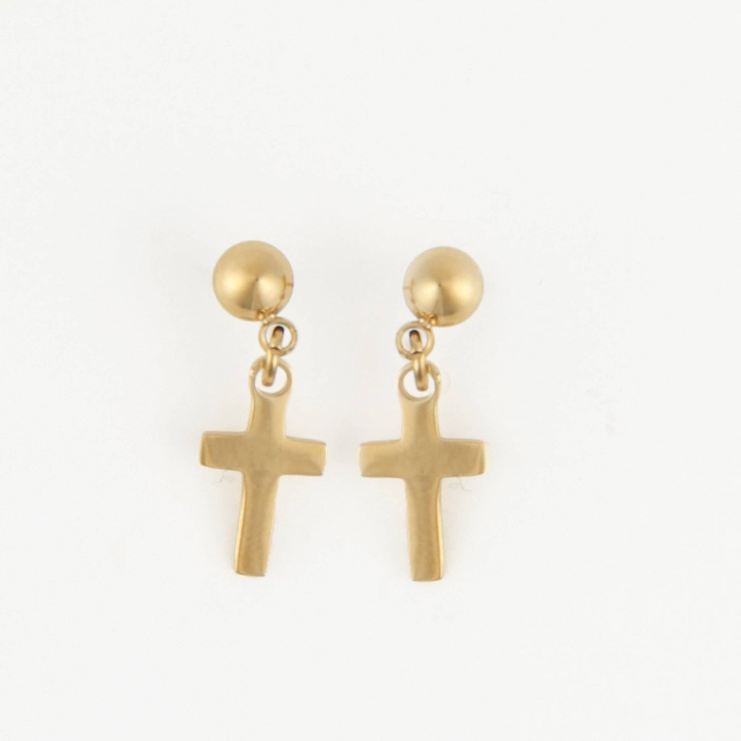 Howard's - Waterproof Earrings Dangle Cross in Gold & Stainless Steel