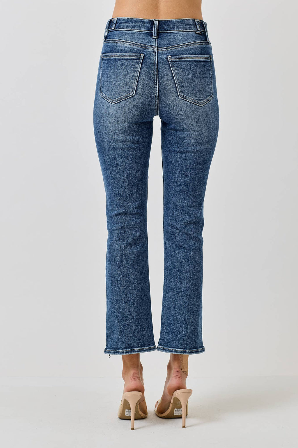 SAIGE DENIM MID RISE SKINNY CROP