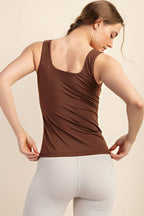 BUTTER FABRIC SQUARE NECKLINE SLEEVELESS TANK TOP