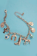 JOSSLYN by wall to wall - CHARM BRACELET - WESTERN BOOT CROSS PORCELAIN | 80B1345