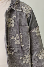 Festive Flower Embroidery Hoodie Jacket