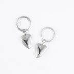 Howard's - Waterproof Earrings Narelle Heart Charm Hoop Gold & Steel
