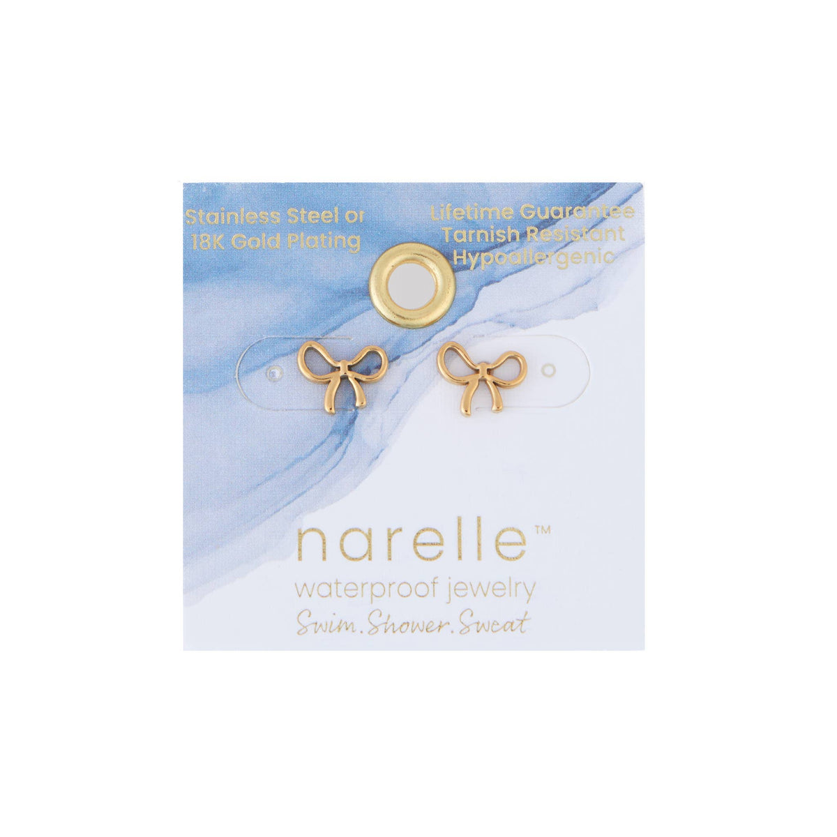 Howard's - Waterproof Earrings Narelle Stud Bow in 18K Gold Finish