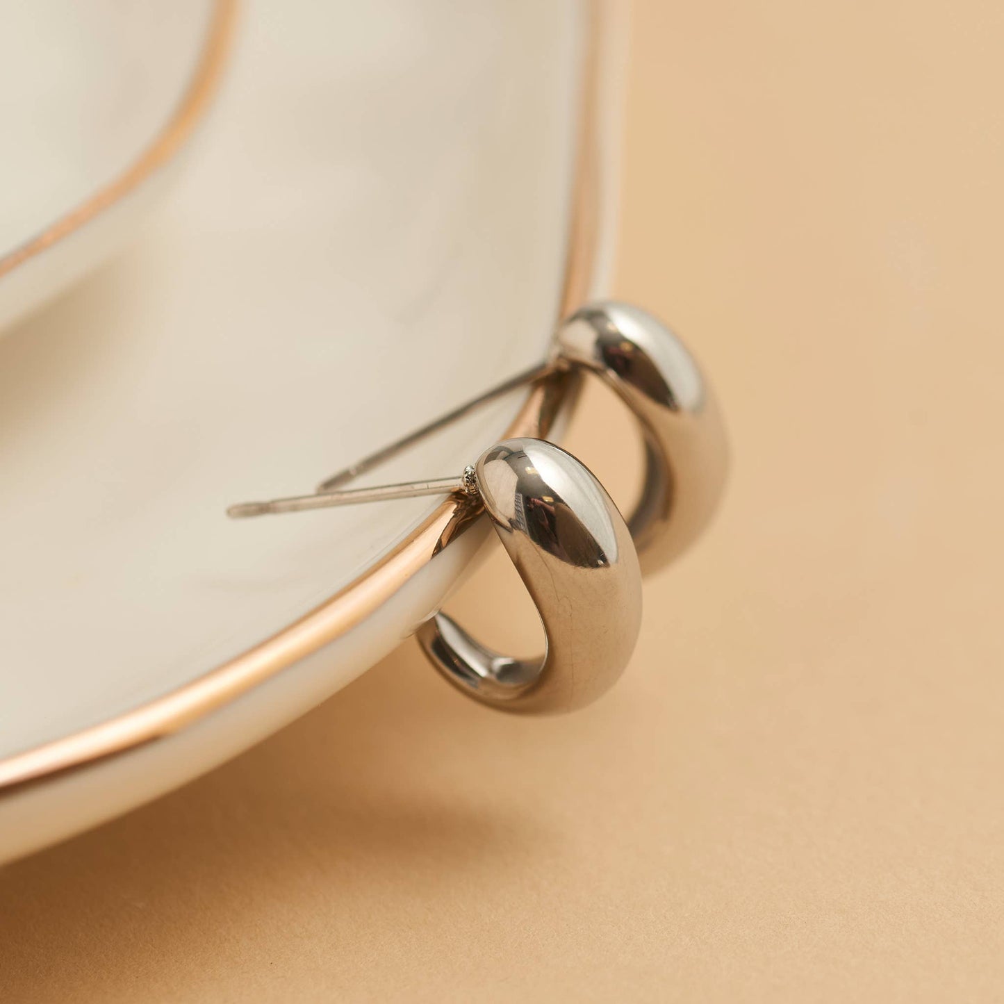 Howard's - Waterproof Earrings Half Loop Hoop in Gold & Stainless Steel