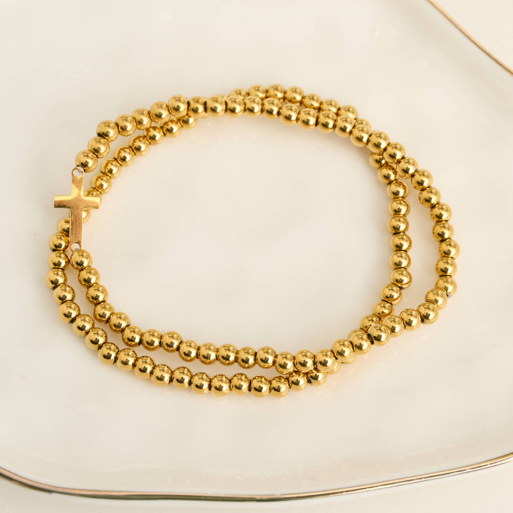 Howard's - Cross Bracelet Beaded Stretch Waterproof Narelle Duo Set