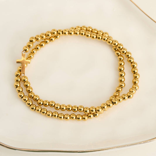 Howard's - Cross Bracelet Beaded Stretch Waterproof Narelle Duo Set