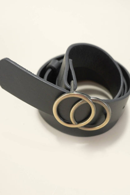 DOUBLE O BUCKLE FAUX LEATHER BELT |