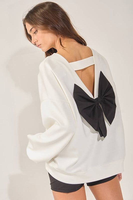 Bow-Back Oversized Sweatshirt