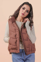 Bermie Mock Neck Casual Zigzag Quilted Puffer Vest