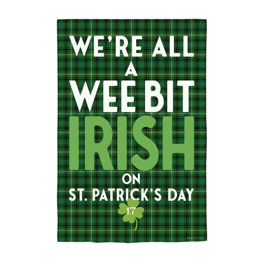 Wee Bit Irish Burlap Flag