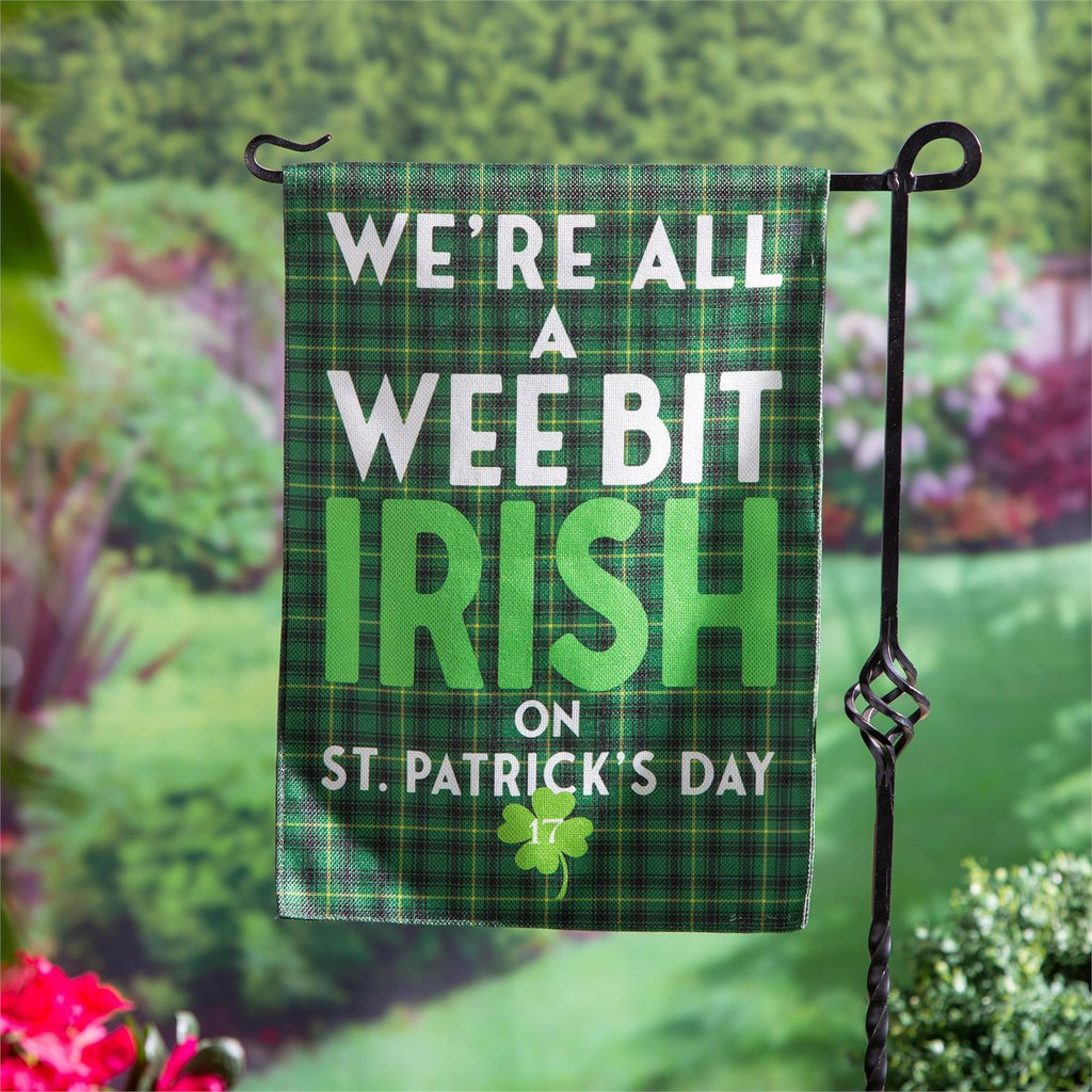 Wee Bit Irish Burlap Flag
