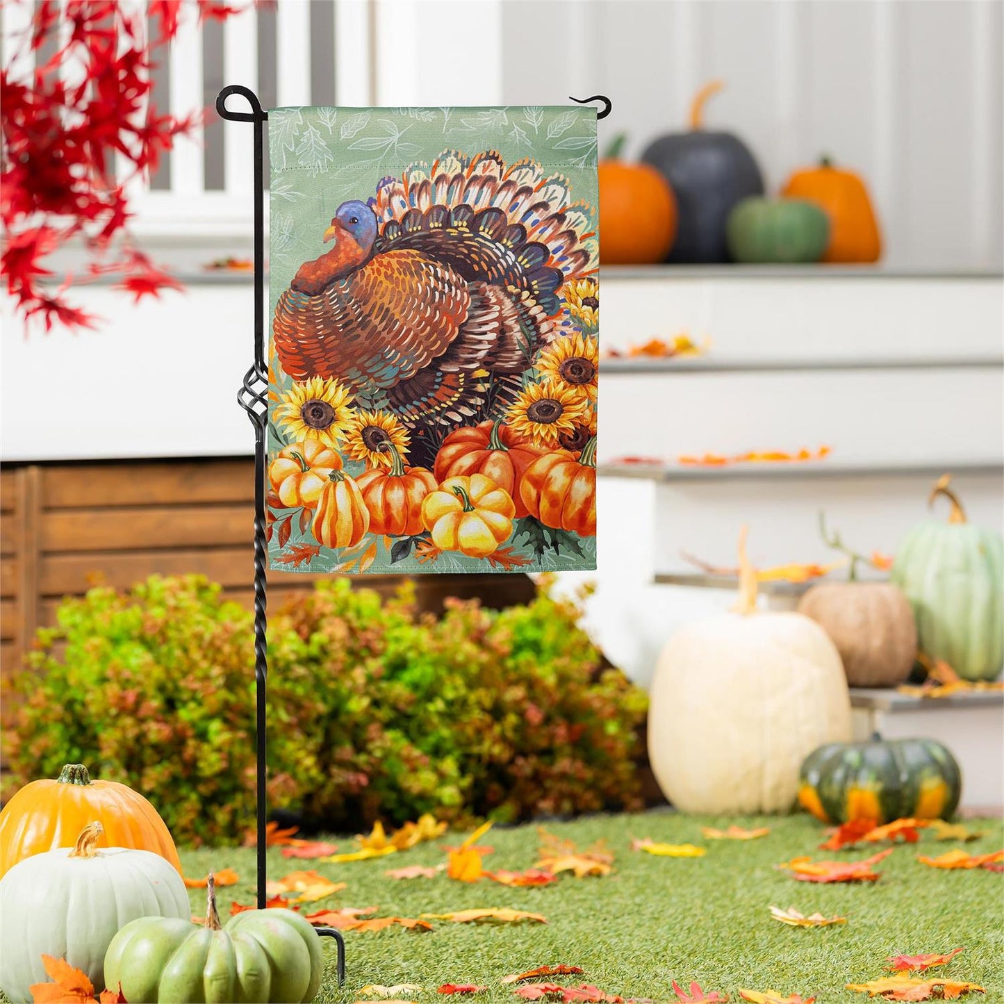 Grateful Gatherings Turkey Suede Flag