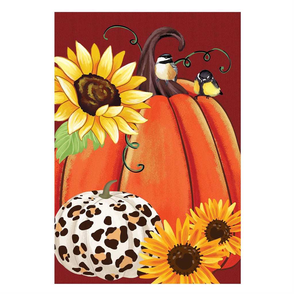 Animal Print Pumpkin Suede Flag