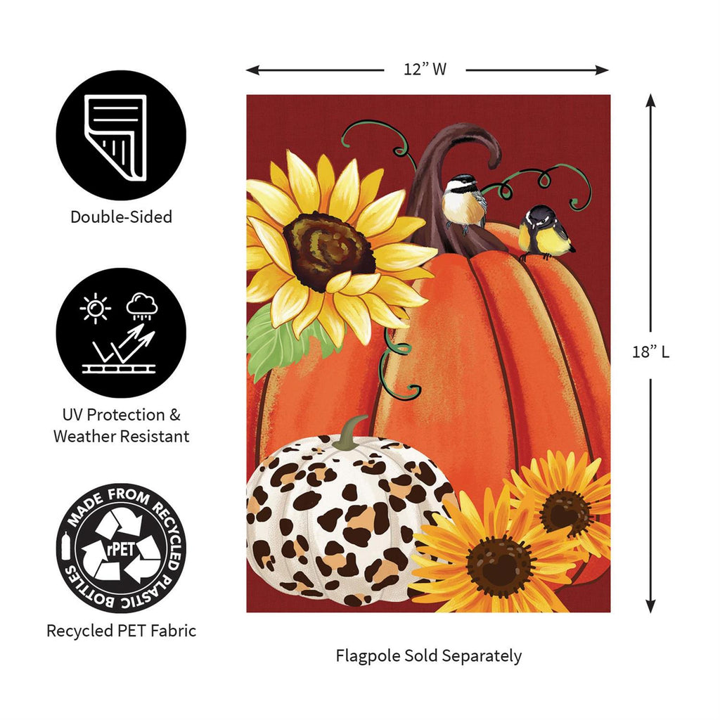 Animal Print Pumpkin Suede Flag