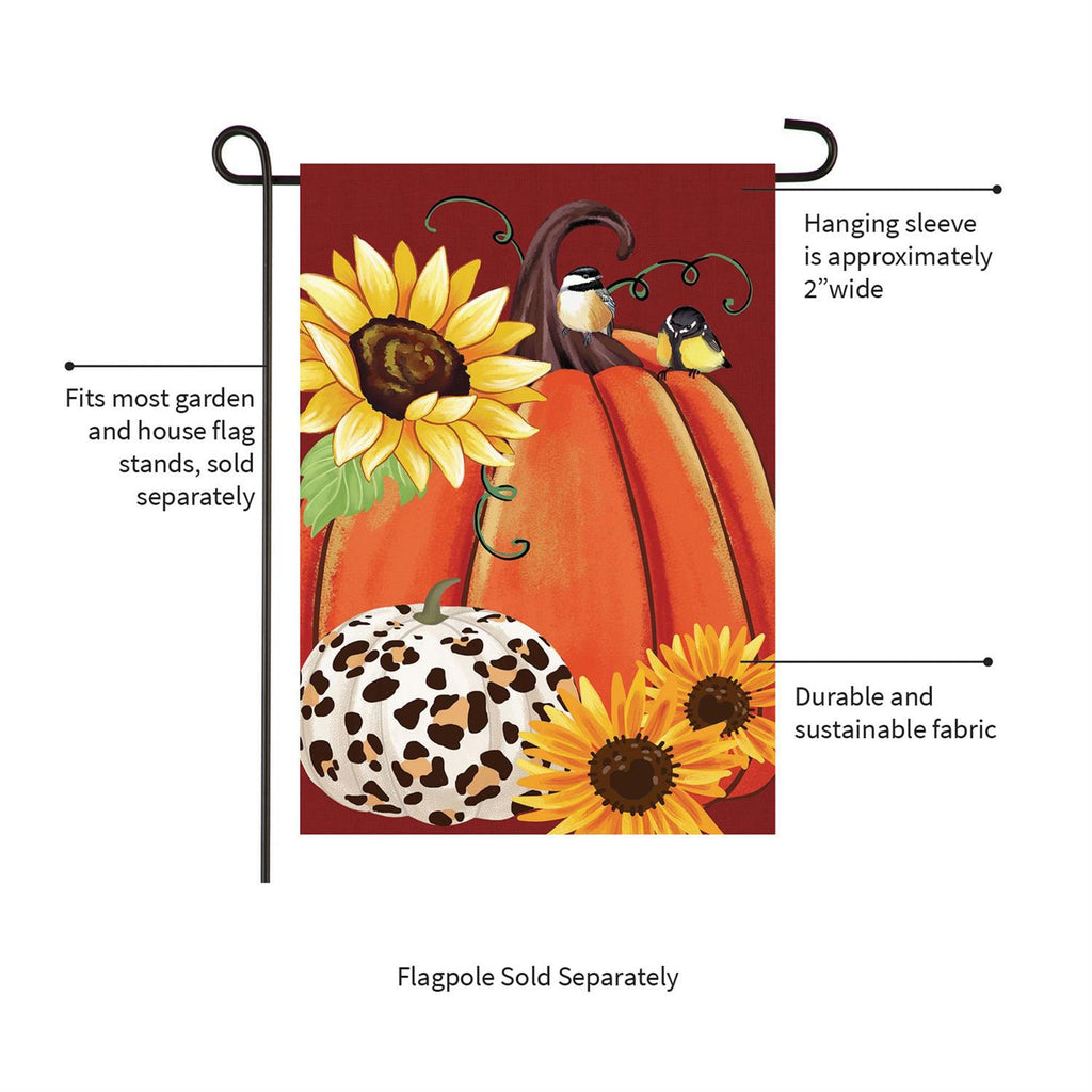 Animal Print Pumpkin Suede Flag