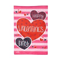Happy Valentine's Day Hearts Burlap Garden Flag