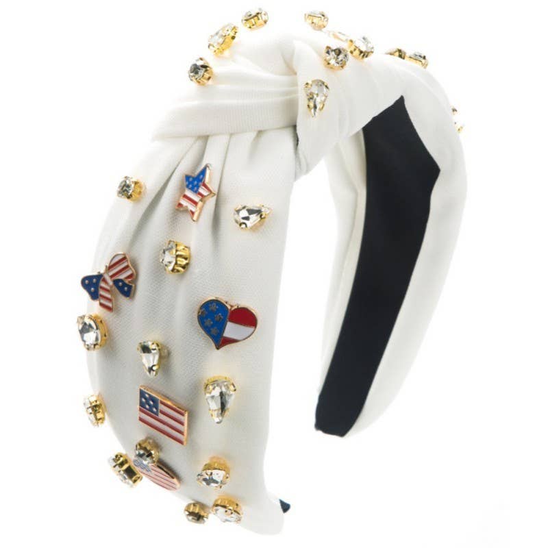 4TH OF JULY FLAG STAR RHINESTONE STUD HEADBAND
