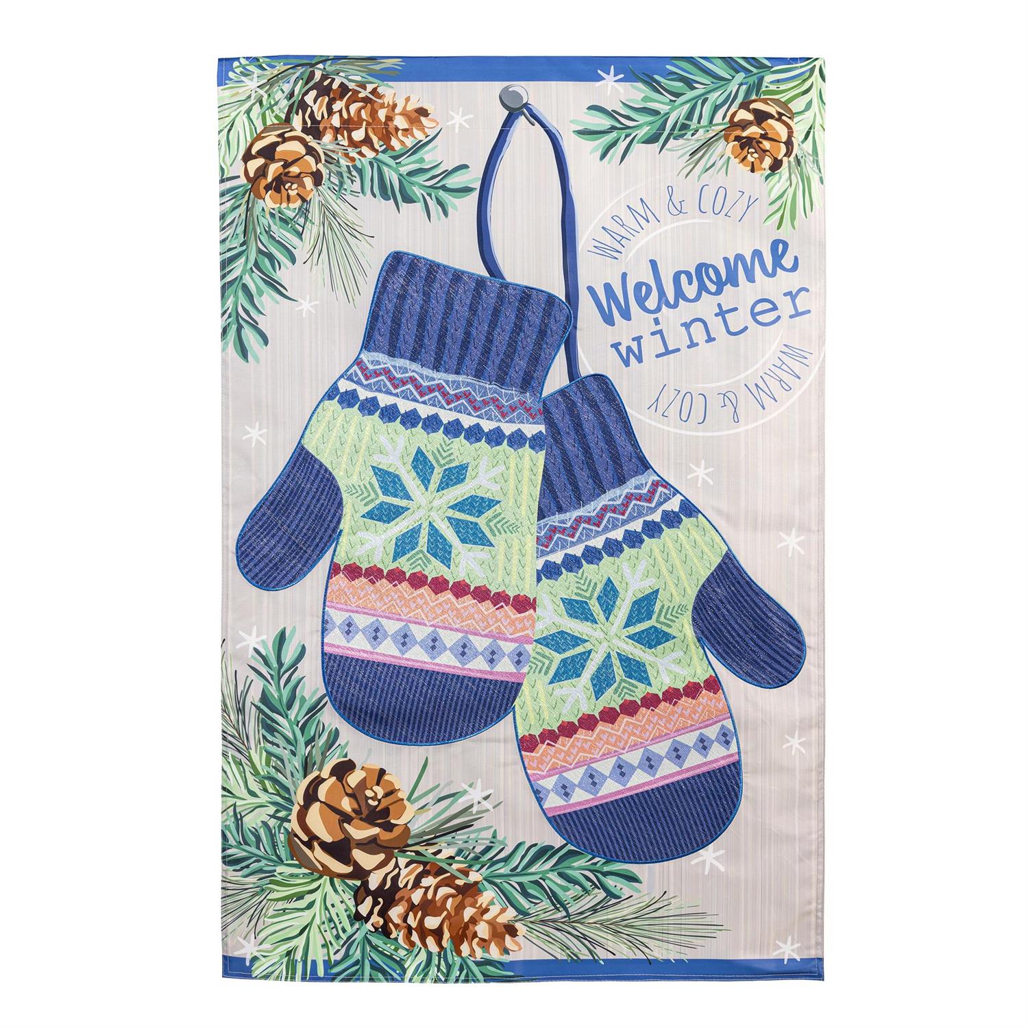 Winter Mittens Applique Flag