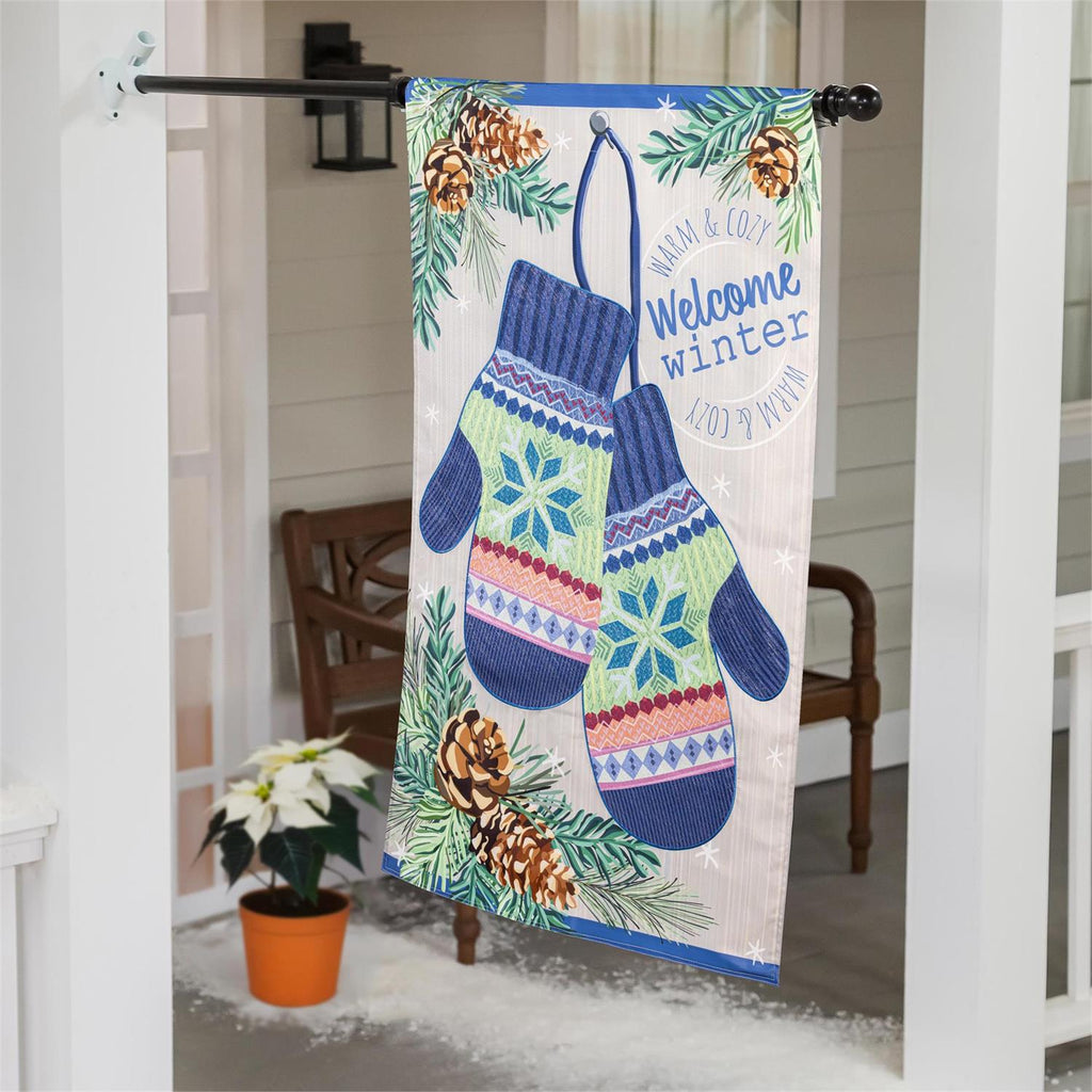 Winter Mittens Applique Flag
