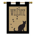 Magnolia - Welcome Cat Burlap Garden Flag