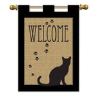 Magnolia - Welcome Cat Burlap Garden Flag