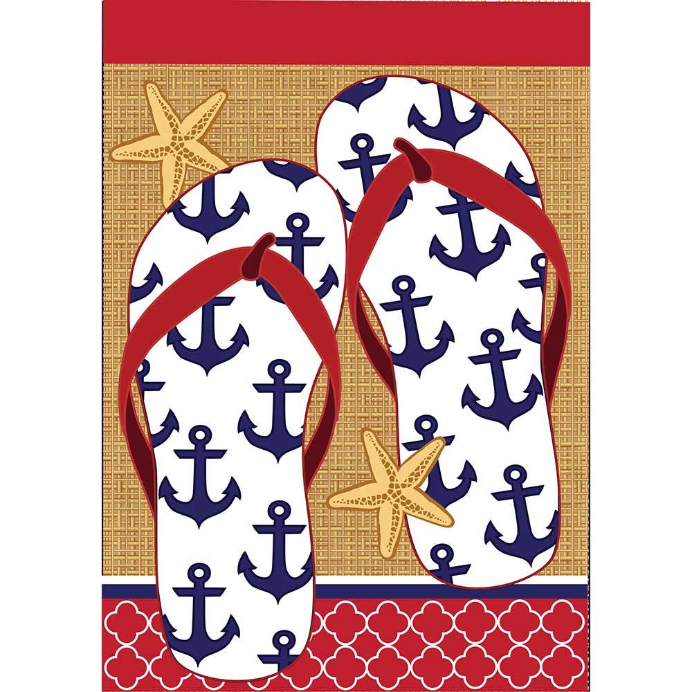 Magnolia - Garden Anchor Flips Burlap Flag