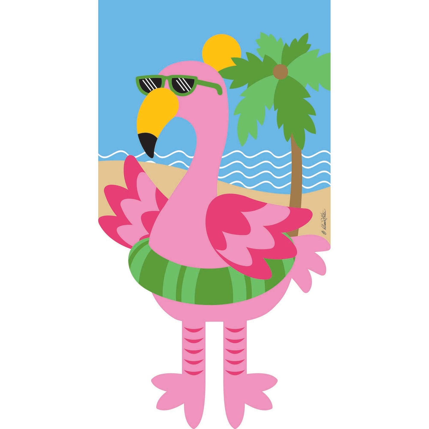 Magnolia - Garden Flamingo Flag
