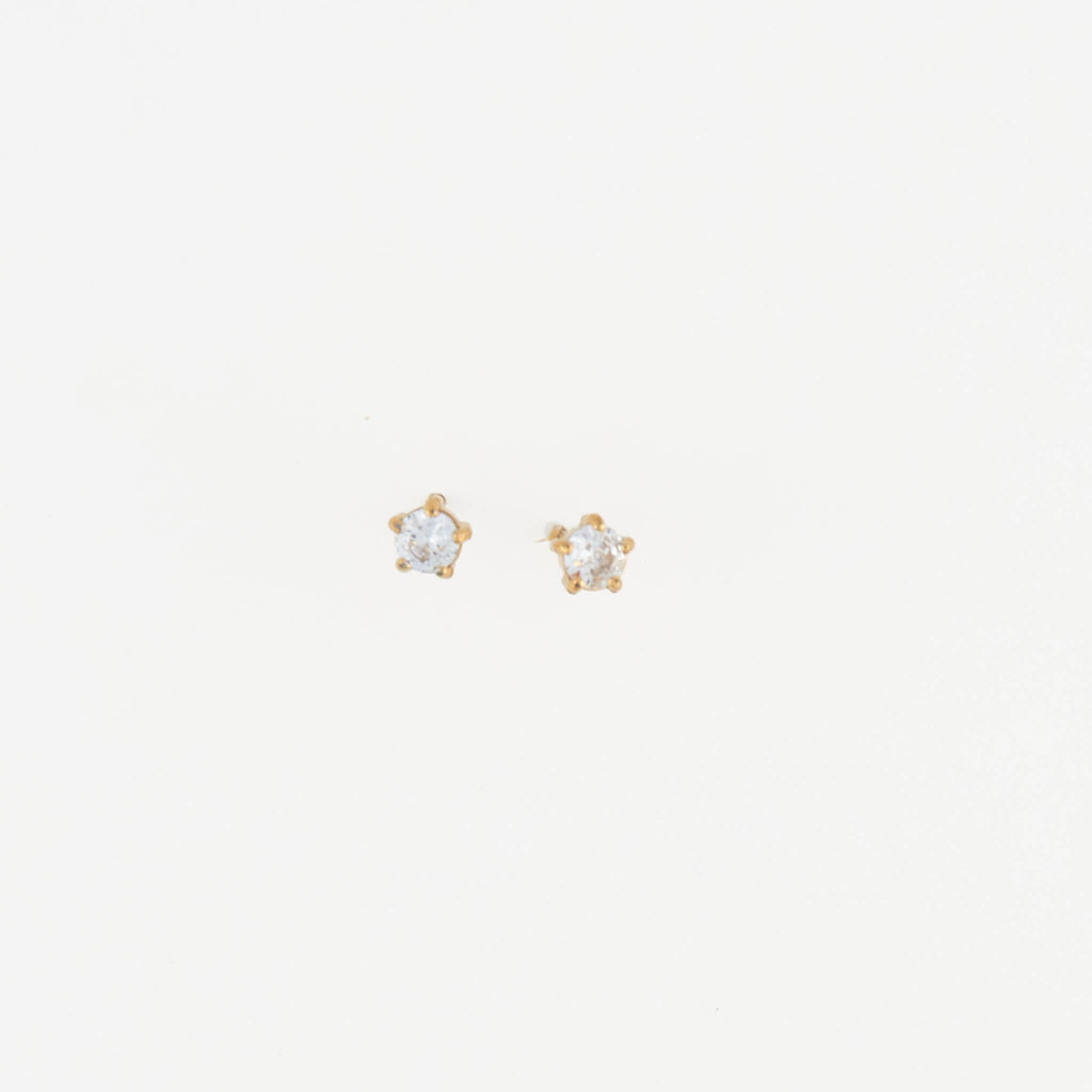 Howard's - Waterproof Earrings 4mm Round Cubic Zirconia Stud Narelle