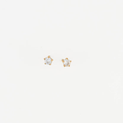 Howard's - Waterproof Earrings 4mm Round Cubic Zirconia Stud Narelle