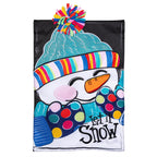 Let It Snow-Man Applique Flag