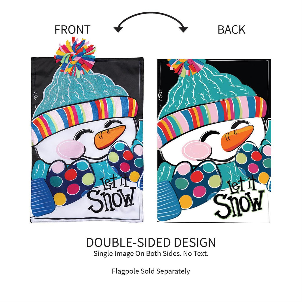 Let It Snow-Man Applique Flag