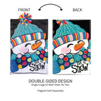 Let It Snow-Man Applique Flag