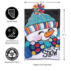 Let It Snow-Man Applique Flag