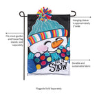 Let It Snow-Man Applique Flag