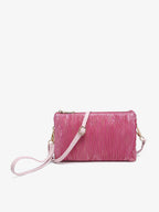 Jen & Co. - M013SHST Riley Shimmer Stripe 3 Compartment Crossbody/Wristlet