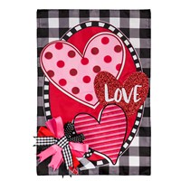 Hearts and Love Garden Applique Flag