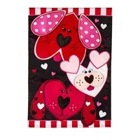 Puppy Love Garden Applique Flag