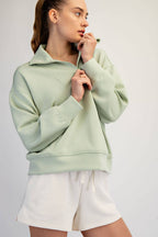 Rae Mode - MODAL SCUBA QUARTER ZIP FUNNEL NECK PULLOVER