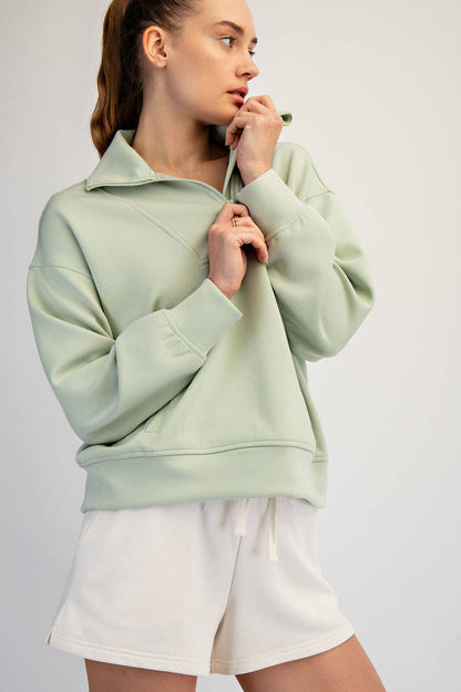Rae Mode - MODAL SCUBA QUARTER ZIP FUNNEL NECK PULLOVER