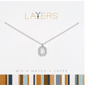 Center Court - Layers: Silver Emerald Cut CZ Pendant Necklace