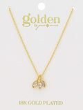 18K GOLD PLATED MULTI SETTINGS MARQUIS CRYSTALS CHARM CLUSTER NECKLACE