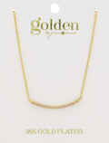 18K GOLD PLATED CURVED MINI MOONSTONE CRYSTAL BAR NECKLACE
