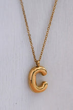 18K Non-Tarnish Stainless Steel Initial Necklace