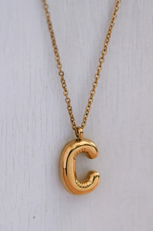 18K Non-Tarnish Stainless Steel Initial Necklace