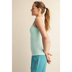 BUTTER FABRIC SQUARE NECKLINE SLEEVELESS TANK TOP