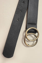 DOUBLE O BUCKLE FAUX LEATHER BELT |